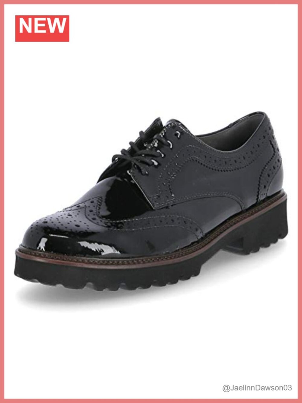 Gabor Leather Loafers with Lace-Up Closure and Platform Heel